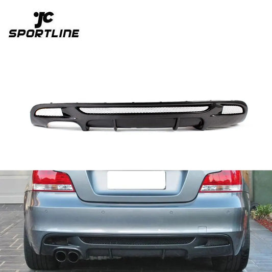 1 Series E82 Rear Diffuser Carbon Fiber Lip Dual Tips Single Outlet For BMW E82