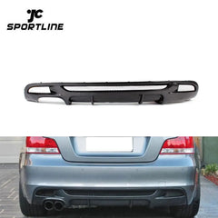 1 Series E82 Rear Diffuser Carbon Fiber Lip Dual Tips Single Outlet For BMW E82
