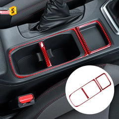 Shasha Carbon Car Interior Accessories Trim Carbon Fiber Water Cup Holder Frame Trim Sticker For Subaru WRX 2022 2023