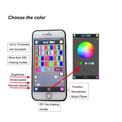Wholesale 22Inch Straight RGB Light Bar With Chasing Strobe Mode Color Changing 12 Volt Light Bars App&remote Control