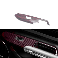 3 holes Red Carbon Fiber Interior Kits Left Hand Drive Carbon Fiber Navigation Table Cover10 pcs for Ford Mustang 2015+