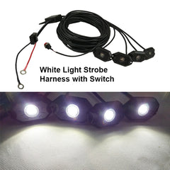 4/8/12/16Pods Amber Led Rock Lights Pure White Strobe Rock Light Decking Lights with Wiring Harness