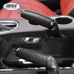 Carbon Fiber Car Hand Brake Replacement Accessories Handbrake Grip For Ford Mustang 2015+