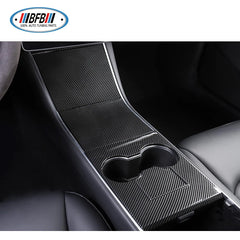 3 Pcs Glossy Carbon For Tesla Model 3 Car Interior Trims Gear Console Cover Panel Trims