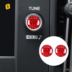 ES 2 Pcs Soft Carbon Fiber Car Accessories For Subaru WRX 2022 Carbon Fiber Radio Volume Knob Rings Button Trim Sticker