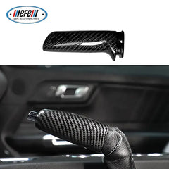 Carbon Fiber Car Hand Brake Replacement Accessories Handbrake Grip For Ford Mustang 2015+