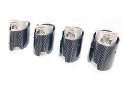 4 PCS Carbon Fiber Exhaust tip tail ends Exhaust tip muffler tip Stainless Steel Glossy Black Fits for BMW M3 G80 M4 G82 G83