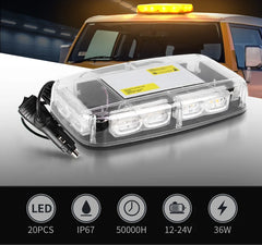 New Amber/Yellow Roof Top Led Caution Flashing Light Short Row Ceiling Lamp Truck Led Warning Light