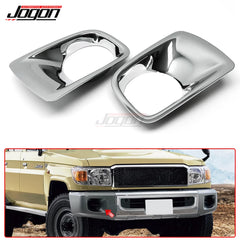 For Toyota Land Cruiser LC70 LC71 LC76 LC79 FJ70 FJ76 FJ79 Car Styling ABS Chrome Fog Light Lamp Cover Trim Exterior Accessories