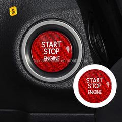 Shasha Carbon For Toyota Start Stop Button Cover Real Carbon Fiber For Toyota Corolla Interior Accessories