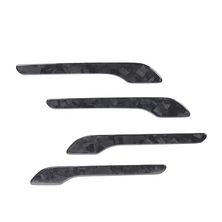 4 Pcs Real Forged Carbon Fiber Car Outer Door Handle Cover Trims for Tesla Model 3 Model Y 2017-2022