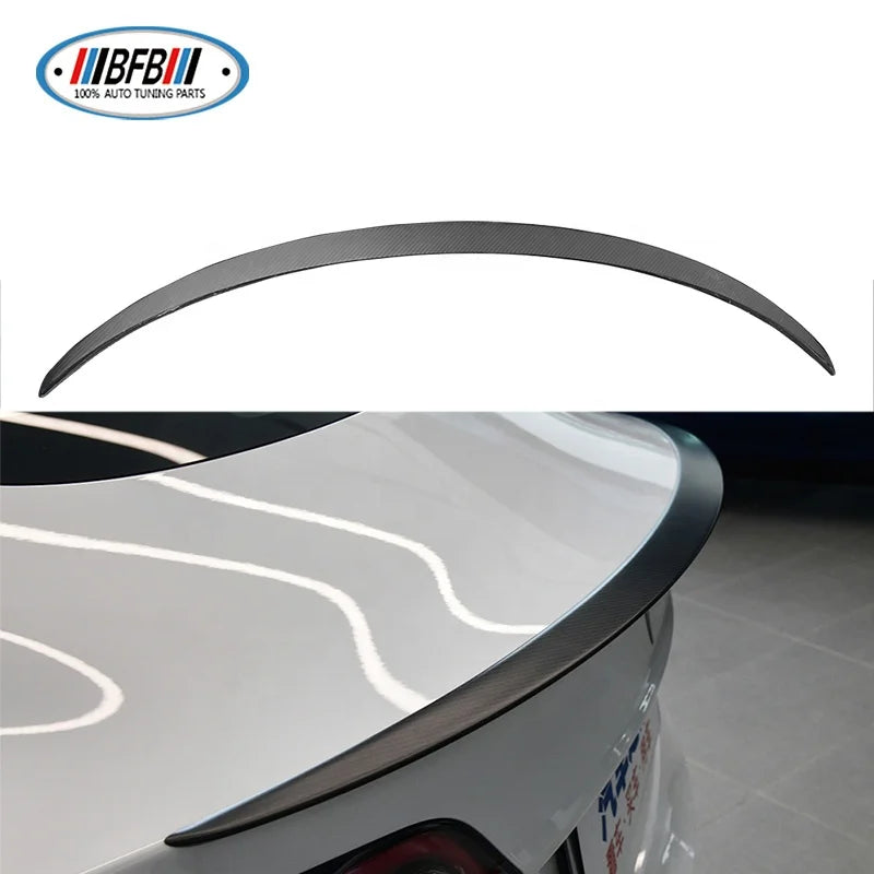 Matte Carbon Fiber OEM Rear Spoiler Dry Carbon Rear Trunk Lid Spoiler Wing for Tesla Model 3 2017up