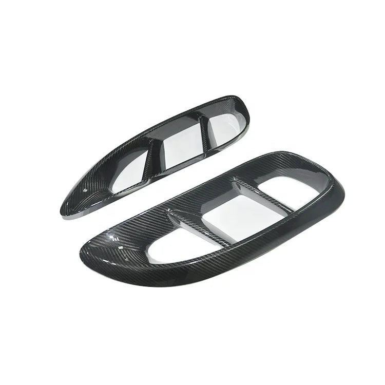 718 Real Carbon Side Vents Fender Trim Side Body Vents Cover Dry Carbon Add on style For Porsche 718 Boxster
