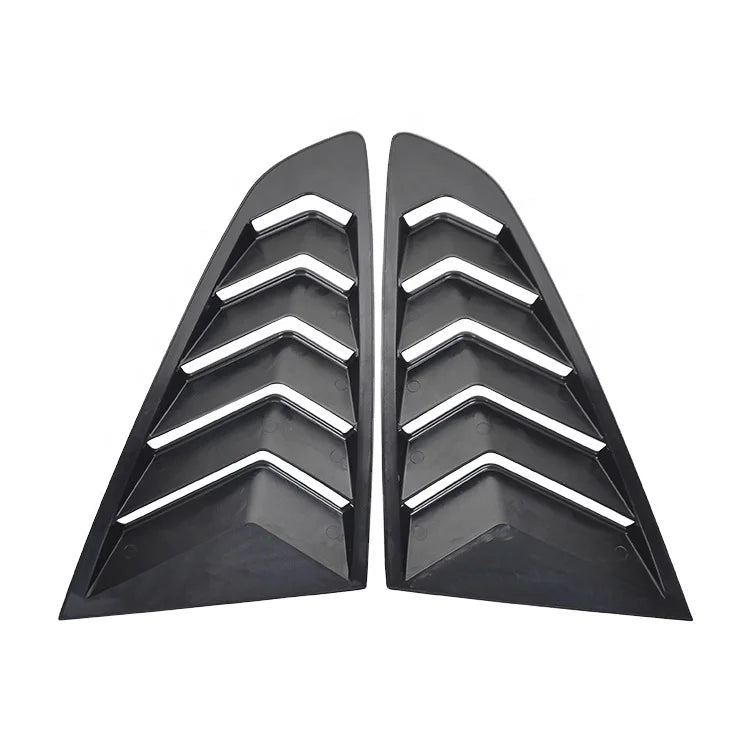 Car Accessories Matte Black 1/4 Quarter Side Window Louvers Scoop Cover Vent for Ford Mustang 2015up