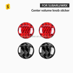 ES 2 Pcs Soft Carbon Fiber Car Accessories For Subaru WRX 2022 Carbon Fiber Radio Volume Knob Rings Button Trim Sticker