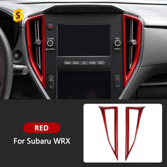 Shasha Carbon Real Carbon Fiber Interior Accessories For Subaru WRX 2pcs Center Air Outlet Frame Cover Trim