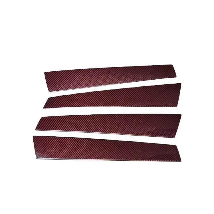Carbon Fiber Window Middle B-Pillar Posts Trims Cover Carbon auto exterior trim For Alfa Romeo Stelvio SUV 2017 up
