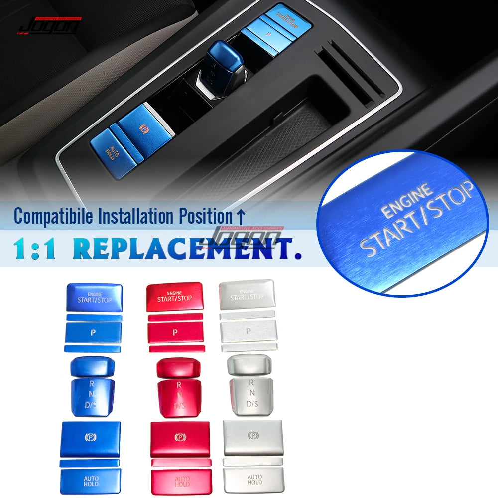 Car Gear Shift Knob Handbrake Cover For Volkswagen VW Golf 8 MK8 R line R GTI 2020+ Engine Start Stop Auto Hold Parking Cover