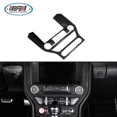 Real dry Carbon Fiber add on style Multi-media Console Frame Cover Trim For  Mustang 2015-2017
