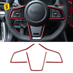 ES DJWRX101 Car Interior Accessories Carbon Fiber Steering Wheel Button Frame for Subaru WRX / WRX STI 2022