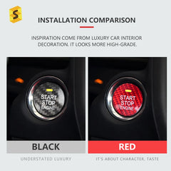 ES Carbon Fiber Material  Car Accessories Stop Engine Start Button For Mazda Carbon Fiber Trim