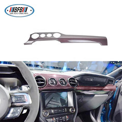 For 4 Holes Dashboard Trim Red Carbon Fiber Interior Trims For Mustang 2015+