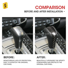 ES Shift Knob Carbon Fiber Cover For Porsche Cayenne 2011 to 2016 year Interior Accessories Car Decoration