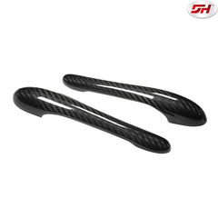 1 Pair of Stick-on Carbon Fiber Glossy 3k Beveled Door Handle Cover Panel Trim For Maserati GT GTS GC 2008-2012
