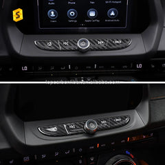 ES Carbon Fiber Cars Interior Accessories A B C D Radio Screen Navigation Buttons Cover Trim For Chevrolet Chevy Camaro