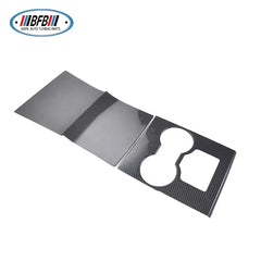 Dry Carbon Interiors Middle console cover trims Cup Holder Frame Cover fit for Tesla Model 3 2018-2019