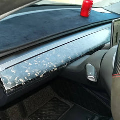 For Tesla MODEL 3 Interior trim Forge Carbon Fiber center  Control dry carbon  Dashboard Panel Trim Sticker 2018-2020