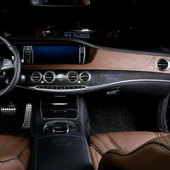 Real Dry Carbon Fiber Interior Trim Dashboard Cover Dash Kit Add on For Mercedes S class W222 S65 2014-2020