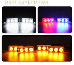 6Led Red Blue Truck Front Bumper Grille Led Light Emergency Strobe Warning Light Remote Control