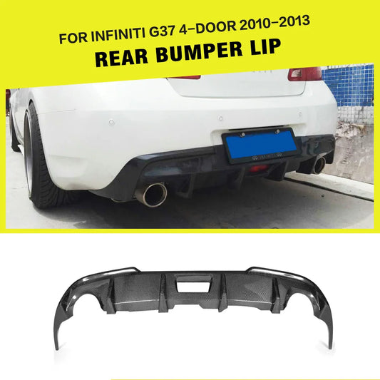 10-13 G37 Carbon Fiber Rear Diffuser Lip for Infiniti G Series G37 X Sport Sedan 4-Door