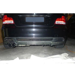 1 Series E82 Rear Diffuser Carbon Fiber Lip Dual Tips Single Outlet For BMW E82