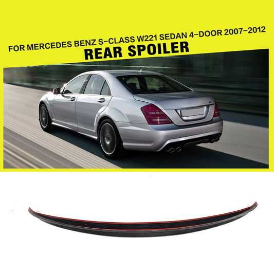 07-12 S-Class W221 Carbon Fiber Car Spoiler for Mercedes W221 S350 S400 S500 S550 S63 S65 AMG Sedan 4-Door