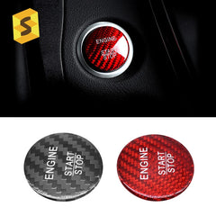Es Wholesale Carbon Fiber Car Accessories Car Push Button Start For Toyota Carbon Fiber Start Stop Button Cover Stickers