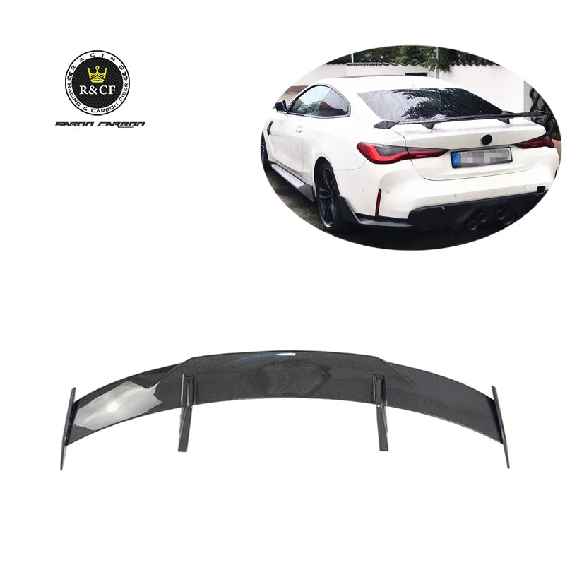 For BMW G80 M3 G82 M4 G20 G22 G30 F90 MP Style Carbon Fiber Rear Spoiler High Wing Perfect Fitment