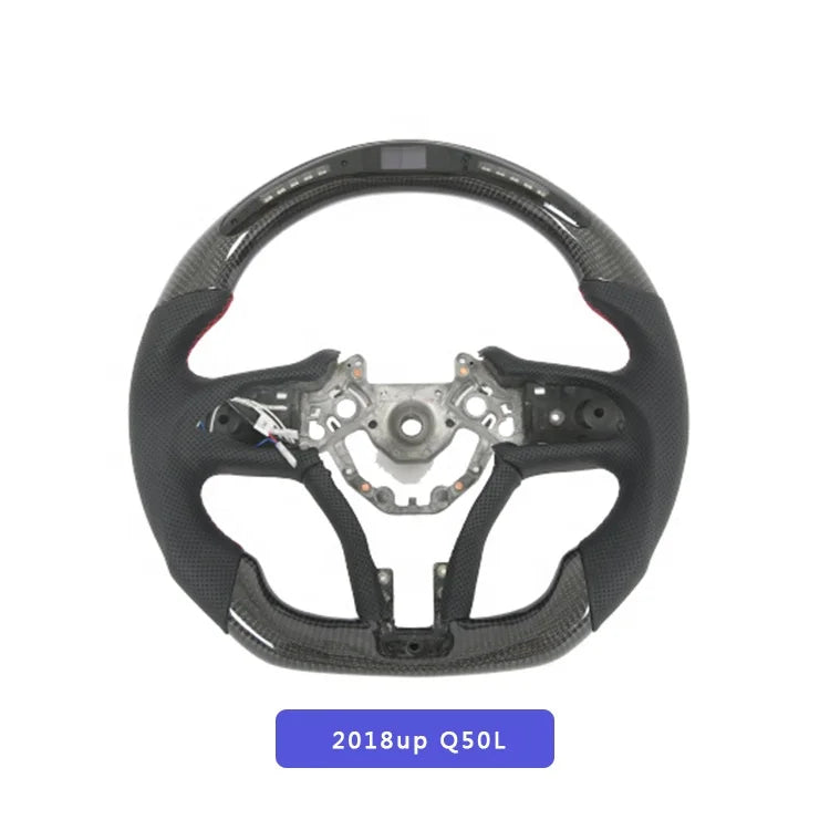 Customized Steering Wheel Real Carbon Fiber Steering Wheel For Q50 Q50L Led Steering Wheel