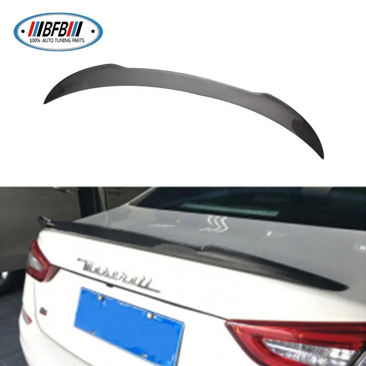 Carbon Fiber Rear Spoiler Rear Boot Lip V Style For Maserati Ghibli Rear Ducktail Spoiler