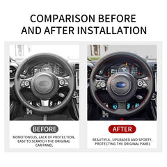Es Car Interior Accessories Real Carbon Fiber Steering Wheel Parts Cover  for Subaru Toyota 86 Car Accessories