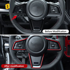 Shasha Carbon Fiber Steering Wheel Button Frame Sticker Car Interior Accessories Decorative For Subaru WRX STI  2022