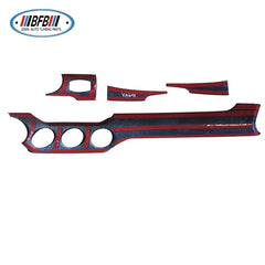 4pcs Dry Carbon Fiber Forged Finished Interior Trim Dashboard Cover 3 Holes Dash Kits For Ford Mustang 2015up
