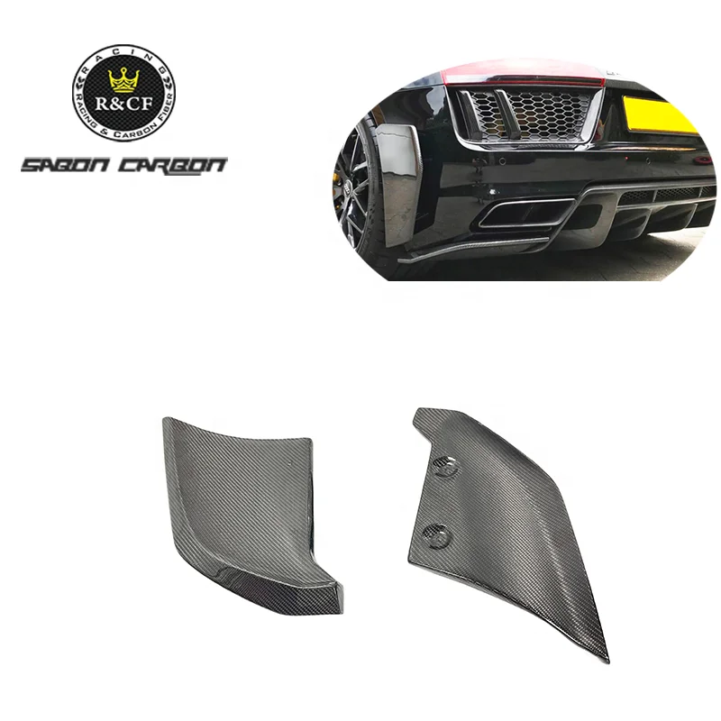 Carbon Fiber Rear Splitter Spats For 17-19 Audi R8 V10 Carbon fiber rear bumper splitter spats R8 17-19