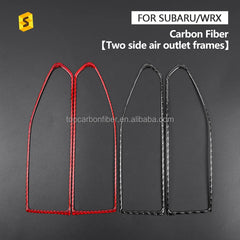 ES 2 Pieces Carbon Fiber Interior Accessories Trim For Subaru WRX  A/C Air Outlet Vent Panel Decoration Cover Trim