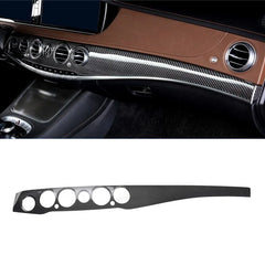 Real Dry Carbon Fiber Interior Trim Dashboard Cover Dash Kit Add on For Mercedes S class W222 S65 2014-2020