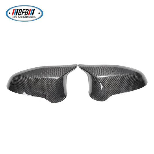 (RHD) 2014+ F80 M3 F82 F83 M4 Real Dry Carbon Fiber Rearview Mirror Cover 2pcs Sticker Side Mirror Caps for M4 RHD only