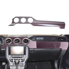 3 holes Red Carbon Fiber Interior Kits Left Hand Drive Carbon Fiber Navigation Table Cover10 pcs for Ford Mustang 2015+