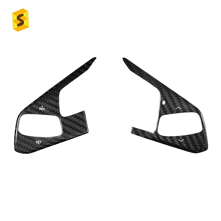 ES N-KEWT-513 Car Interior Accessories Carbon Fiber Steering Wheel Key Trim for Corvette C8 Car Accessories Carbon Fiber