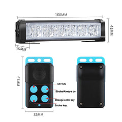 New Red Blue Car Bumper Grille Led Strobe Lights Wireless Remote Control Emergency Warning Lamp